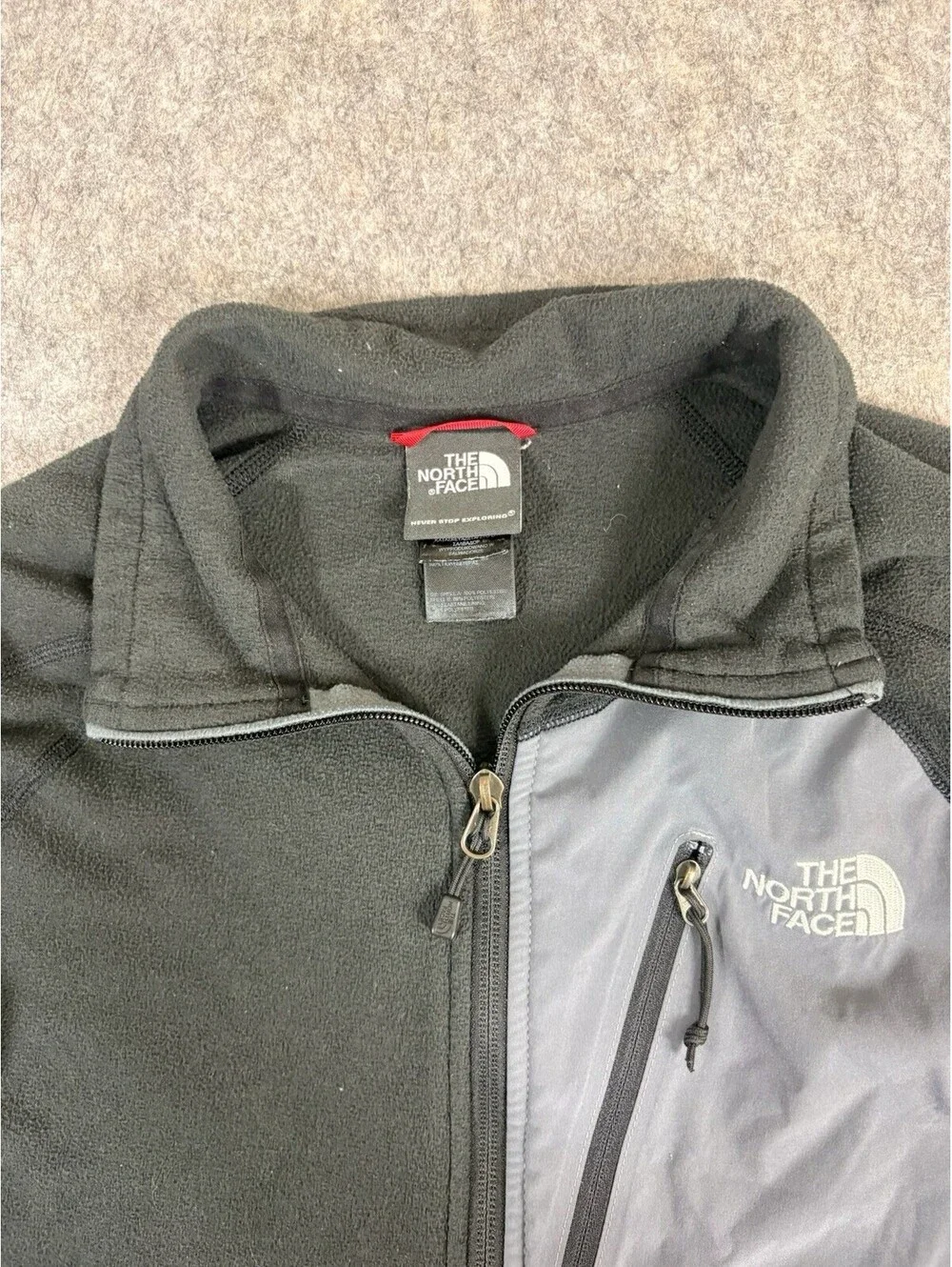 The North Face Mens Fleece 1/2 Zip Pullover Size L Black Long Sleeve Flashdry